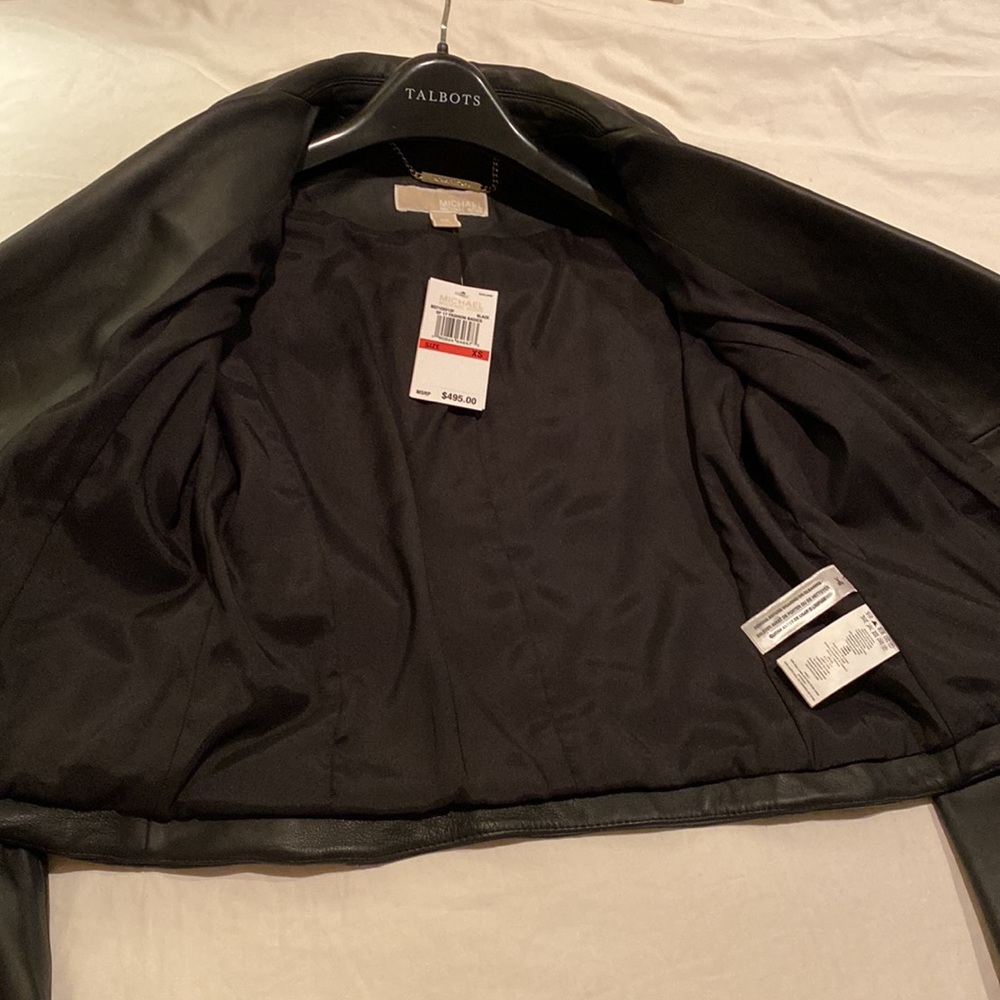 Michael Kors black lamb leather jacket, XS, NWT, Host pick🎉🎊 - Picture 7 of 8
